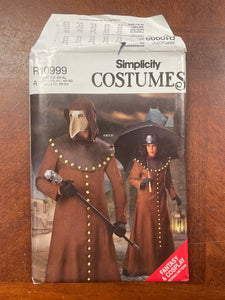 2021 Simplicity 10999 Sewing Pattern - Fantasy Cosplay Plague Doctor FACTORY FOLDED