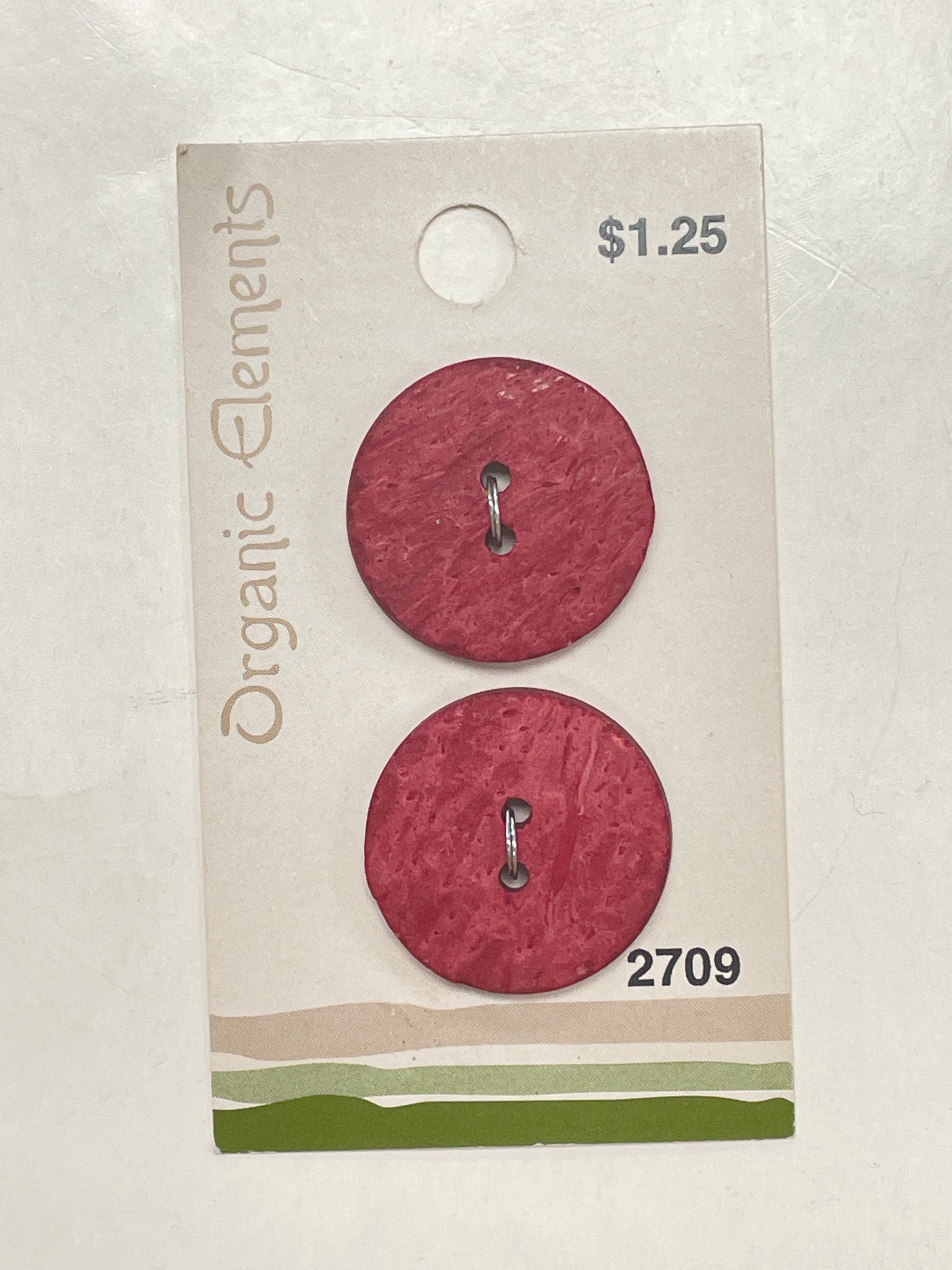 Button Coconut Set of 2 - Muted Red