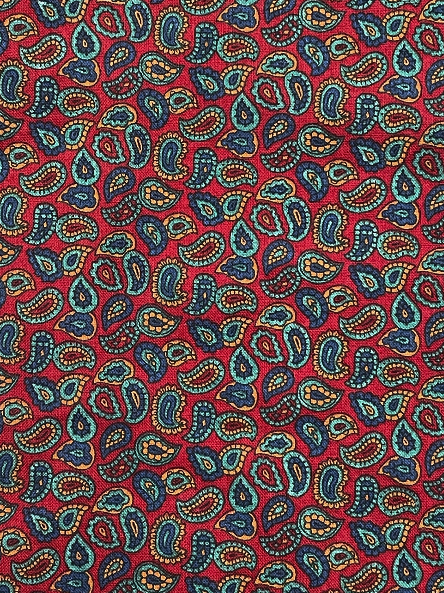 1 YD Quilting Cotton - Dark Red with Paisley