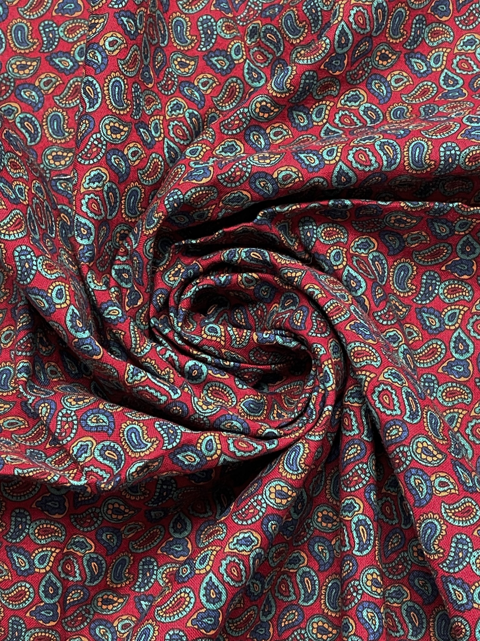 1 YD Quilting Cotton - Dark Red with Paisley