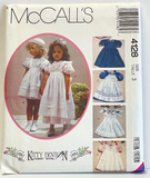 1989 McCall's 4128 Sewing Pattern - Child's Dresses, Aprons and Pinafores FACTORY FOLDED