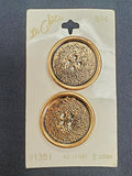 Buttons Metal Set of 2 Vintage - Antique Bronze