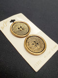 Buttons Metal Set of 2 Vintage - Antique Bronze