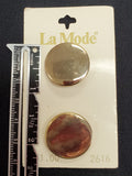 Buttons Metal Set of 2 Vintage - Brass Tone