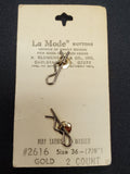 Buttons Metal Set of 2 Vintage - Brass Tone