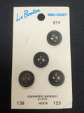 Buttons Plastic Set of 4 Vintage - Matte Black