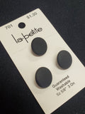 Buttons Plastic Set of 3 Vintage - Matte Black