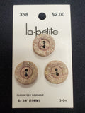 Buttons Plastic Set of 3 - Faux Stone