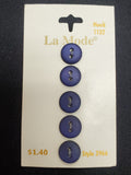 Buttons Plastic Set of 5 - Navy Blue