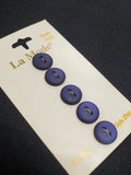 Buttons Plastic Set of 5 - Navy Blue