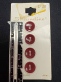Buttons Plastic Set of 4 - Dark Rust Brown