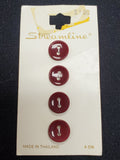Buttons Plastic Set of 4 - Dark Rust Brown