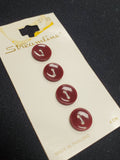 Buttons Plastic Set of 4 - Dark Rust Brown