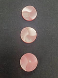 Buttons Plastic Set of 3 Vintage - Pearlescent Pink