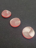 Buttons Plastic Set of 3 Vintage - Pearlescent Pink