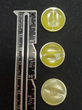 Buttons Plastic Set of 3 Vintage - Pearlescent Yellow