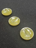 Buttons Plastic Set of 3 Vintage - Pearlescent Yellow