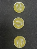 Buttons Plastic Set of 3 Vintage - Pearlescent Yellow