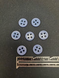 Buttons Plastic Set of 7 Vintage - Blue