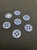 Buttons Plastic Set of 7 Vintage - Blue