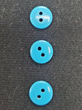 Buttons Plastic Set of 3 or 6 - Shiny Smooth Turquoise in 3 Sizes