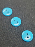 Buttons Plastic Set of 3 or 6 - Shiny Smooth Turquoise in 3 Sizes