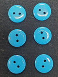 Buttons Plastic Set of 3 or 6 - Shiny Smooth Turquoise in 3 Sizes