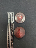 Buttons Plastic Set of 2 Vintage - Shiny Marbled Dark Cocoa Brown