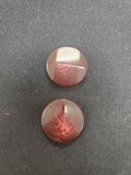 Buttons Plastic Set of 2 Vintage - Shiny Marbled Dark Cocoa Brown