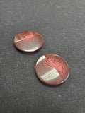 Buttons Plastic Set of 2 Vintage - Shiny Marbled Dark Cocoa Brown