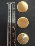 Buttons Metal Set of 3 Vintage - Brushed Brass-Tone