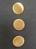 Buttons Metal Set of 3 Vintage - Brushed Brass-Tone
