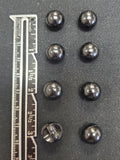 Buttons Plastic Set of 8 Vintage - Black Spheres