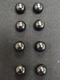 Buttons Plastic Set of 8 Vintage - Black Spheres
