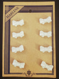 Buttons Plastic Set of 8 Vintage - White Bows