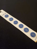 Buttons Plastic Set of 6 Vintage - Matte Blue