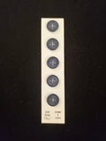 Buttons Plastic Set of 5 Vintage - Matte Navy Blue