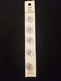 Buttons Plastic Set of 5 Vintage - Pearlescent Light Gray