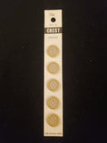 Buttons Plastic Set of 5 Vintage - Beige with Shiny Edge and Matte Center