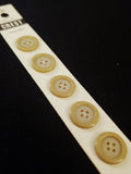 Buttons Plastic Set of 5 Vintage - Beige with Shiny Edge and Matte Center