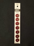 Buttons Plastic Set of 7 Vintage - Pearlescent Red