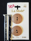 Buttons Wooden Set of 2 Vintage - Natural