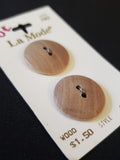 Buttons Wooden Set of 2 Vintage - Natural