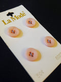 Buttons Plastic Set of 4 Vintage - Marbled Pink