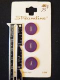 Buttons Plastic Set of 3 - Matte Purple