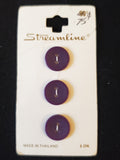 Buttons Plastic Set of 3 - Matte Purple