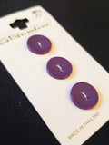 Buttons Plastic Set of 3 - Matte Purple
