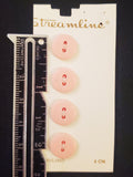 Buttons Plastic Set 4 Vintage - Matte Pink or Black