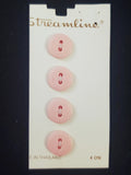 Buttons Plastic Set 4 Vintage - Matte Pink or Black