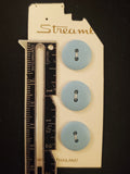 Buttons Plastic Set of 3 - Matte Green or Blue